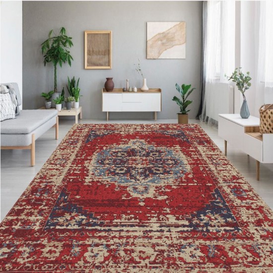 Rose Collection Pamuk Dokuma Kaymaz Taban Salon Halısı